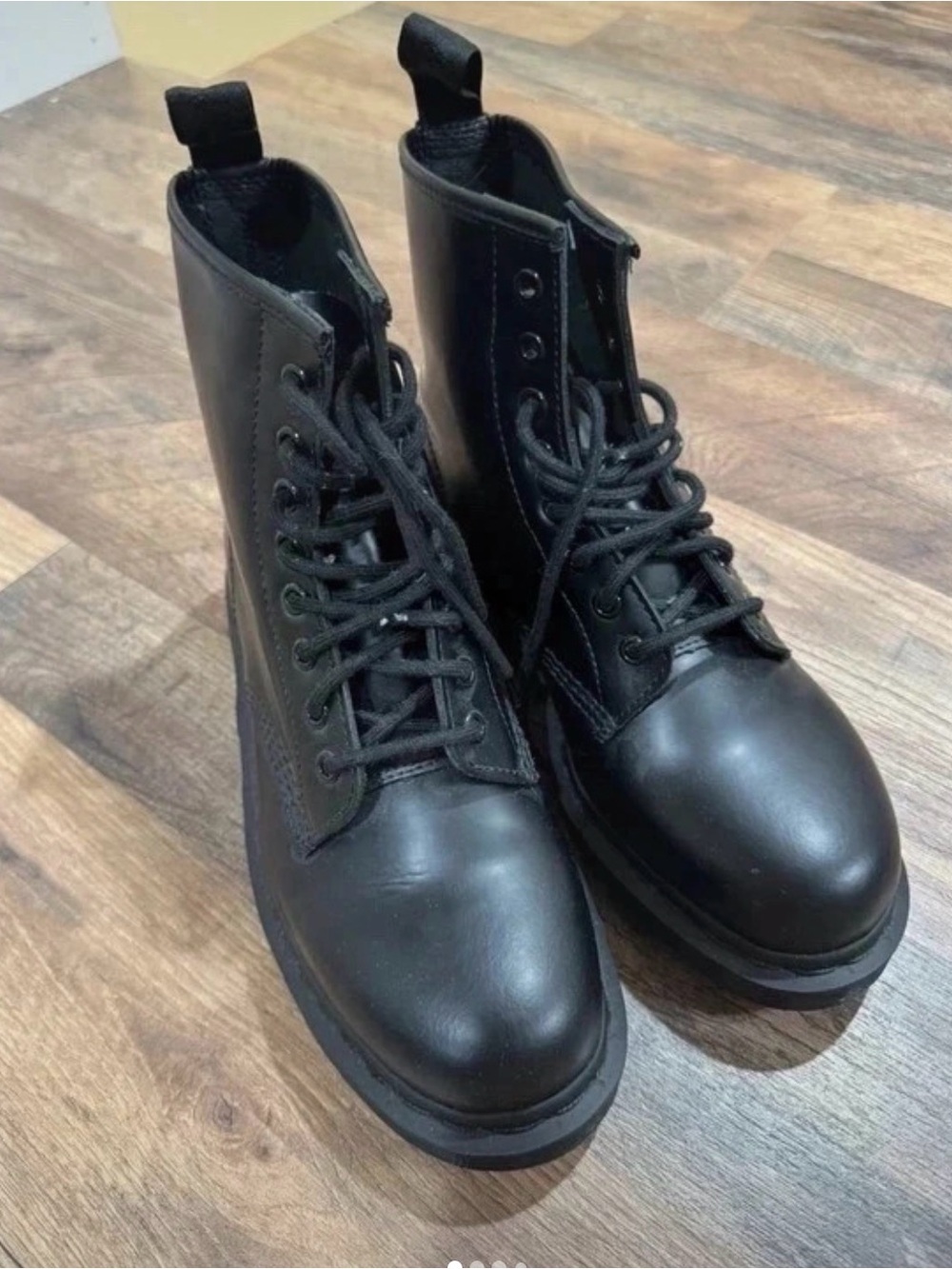 Dr. Martens Women's Black Smooth Leather Lace-Up Boots